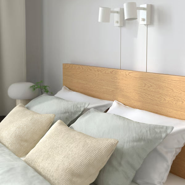 IKEA MALM Bed frame, oak veneer/Lönset, Full