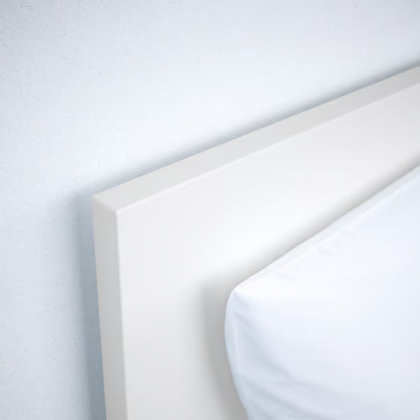 IKEA MALM High bed frame/2 storage boxes, white/Luröy, Queen