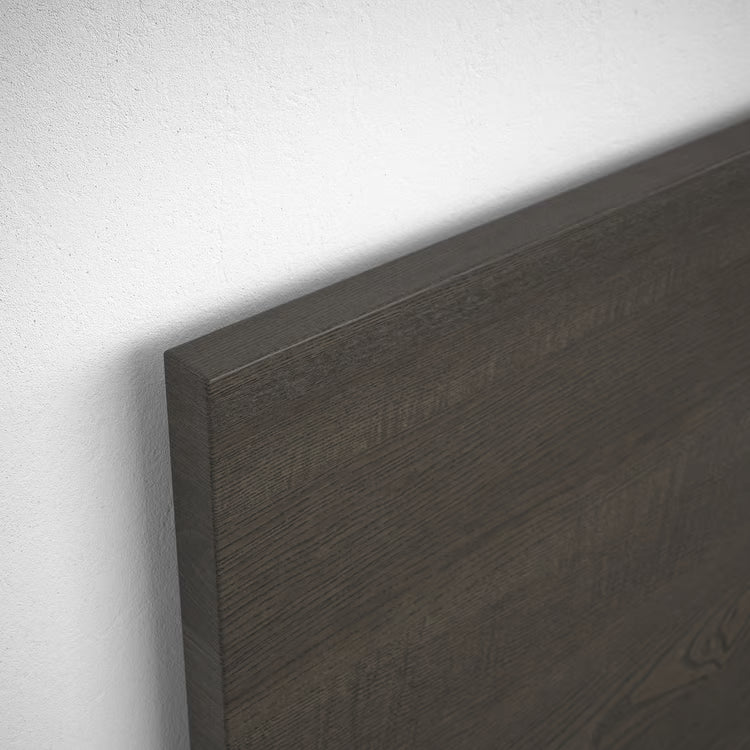 IKEA MALM High bed frame/4 storage boxes, dark brown veneer/Luröy, Queen