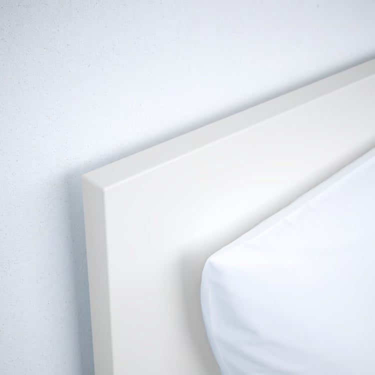IKEA MALM High bed frame/4 storage boxes, white/Luröy, Queen