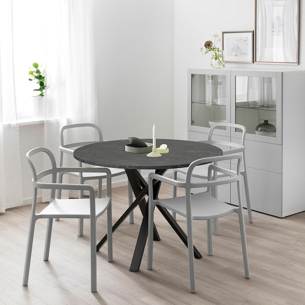 IKEA MARIEDAMM Table, black marble effect, 41 3/8 "