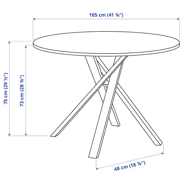 IKEA MARIEDAMM Table, black marble effect, 41 3/8 "