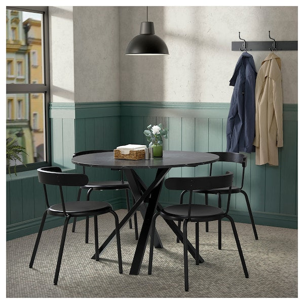 IKEA MARIEDAMM Table, black marble effect, 41 3/8 "
