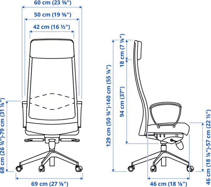 Ikea MARKUS Office chair, Vissle light gray, Medium