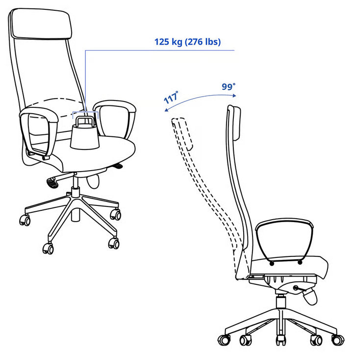 Ikea MARKUS Office chair, Vissle light gray, Medium