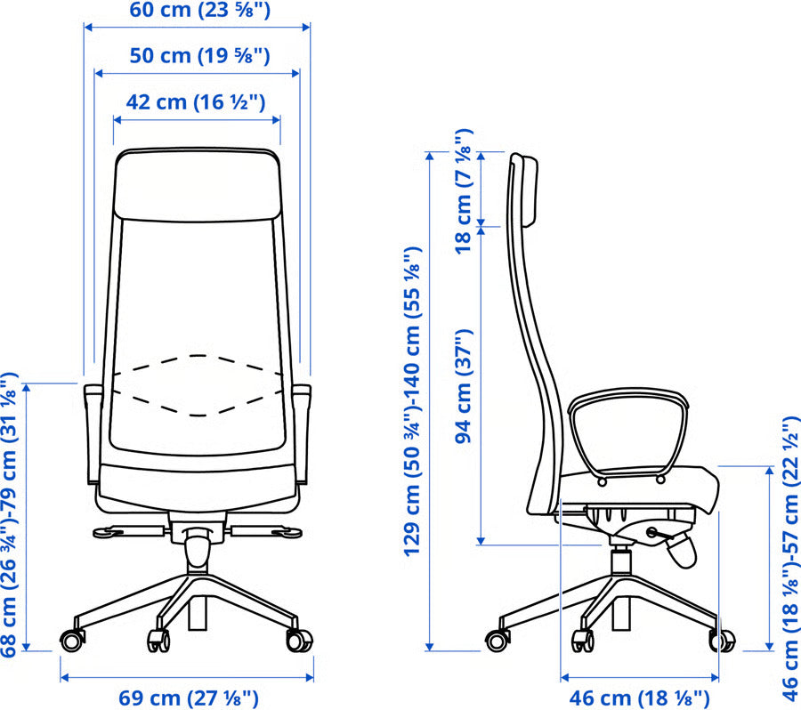 Ikea MARKUS Office chair, Vissle light gray, Medium