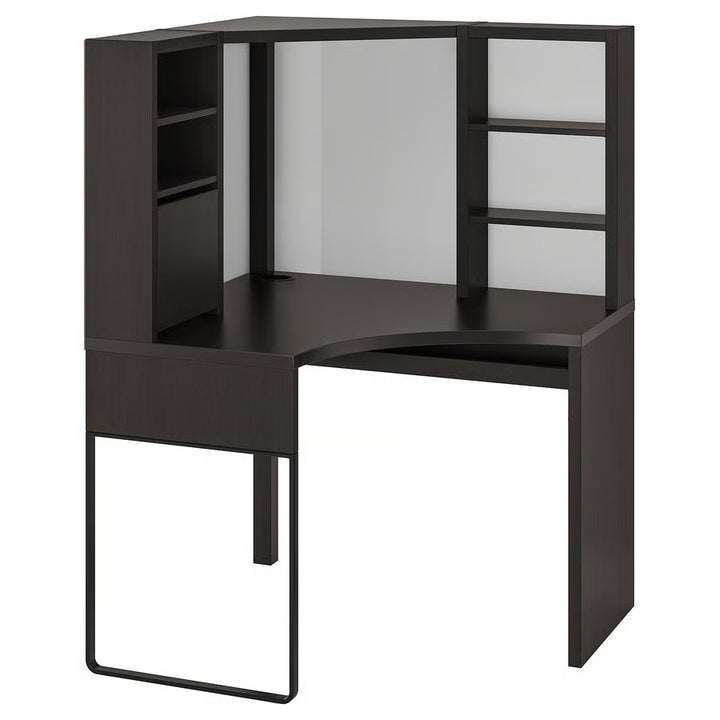 IKEA MICKE Corner workstation, black-brown, 39 3/8x55 7/8 "