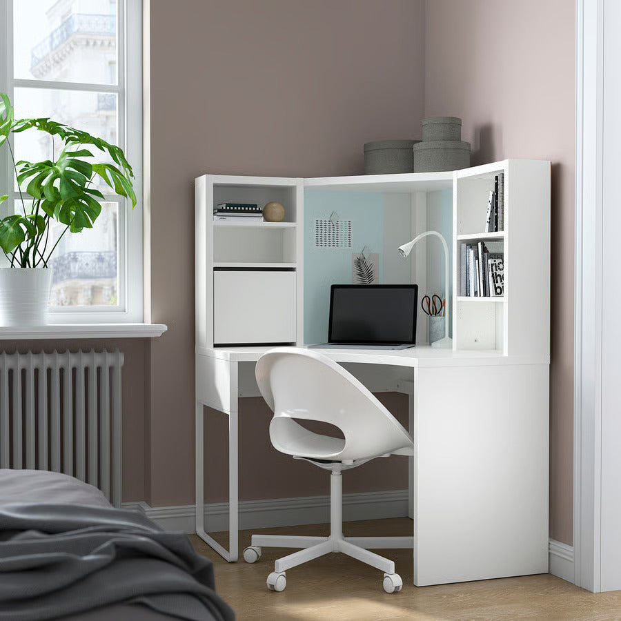 IKEA MICKE Corner workstation, black-brown, 39 3/8x55 7/8 "
