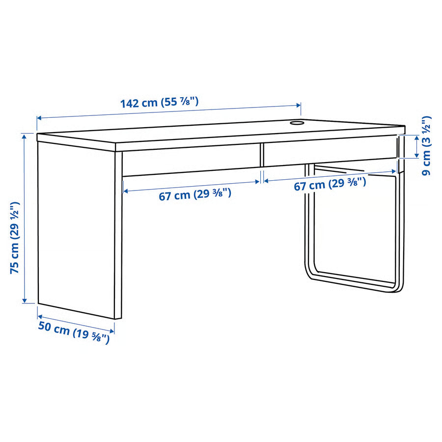 IKEA MICKE Desk, black-brown, 55 7/8x19 5/8 "