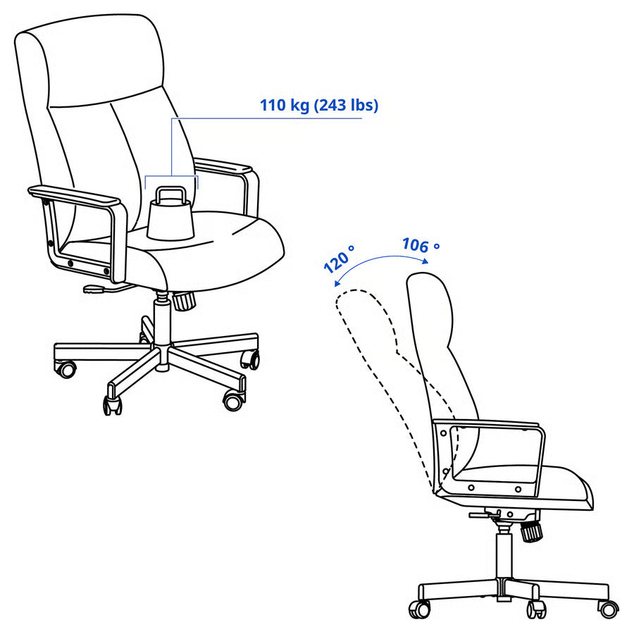 Ikea MILLBERGET Swivel chair, Murum dark brown