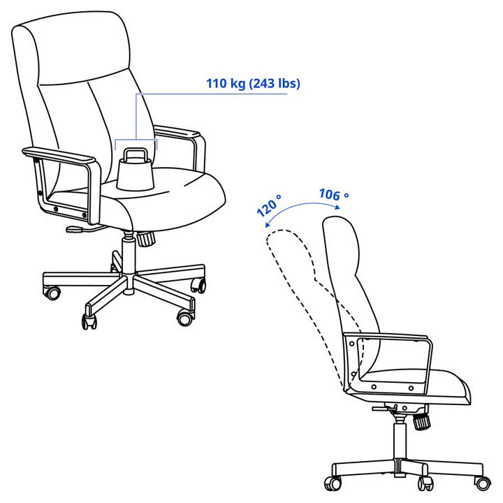 Ikea MILLBERGET Swivel chair, Murum dark brown