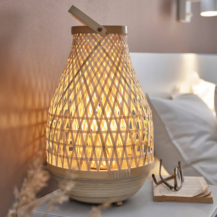 IKEA MISTERHULT Table lamp, bamboo/handmade, 14 "