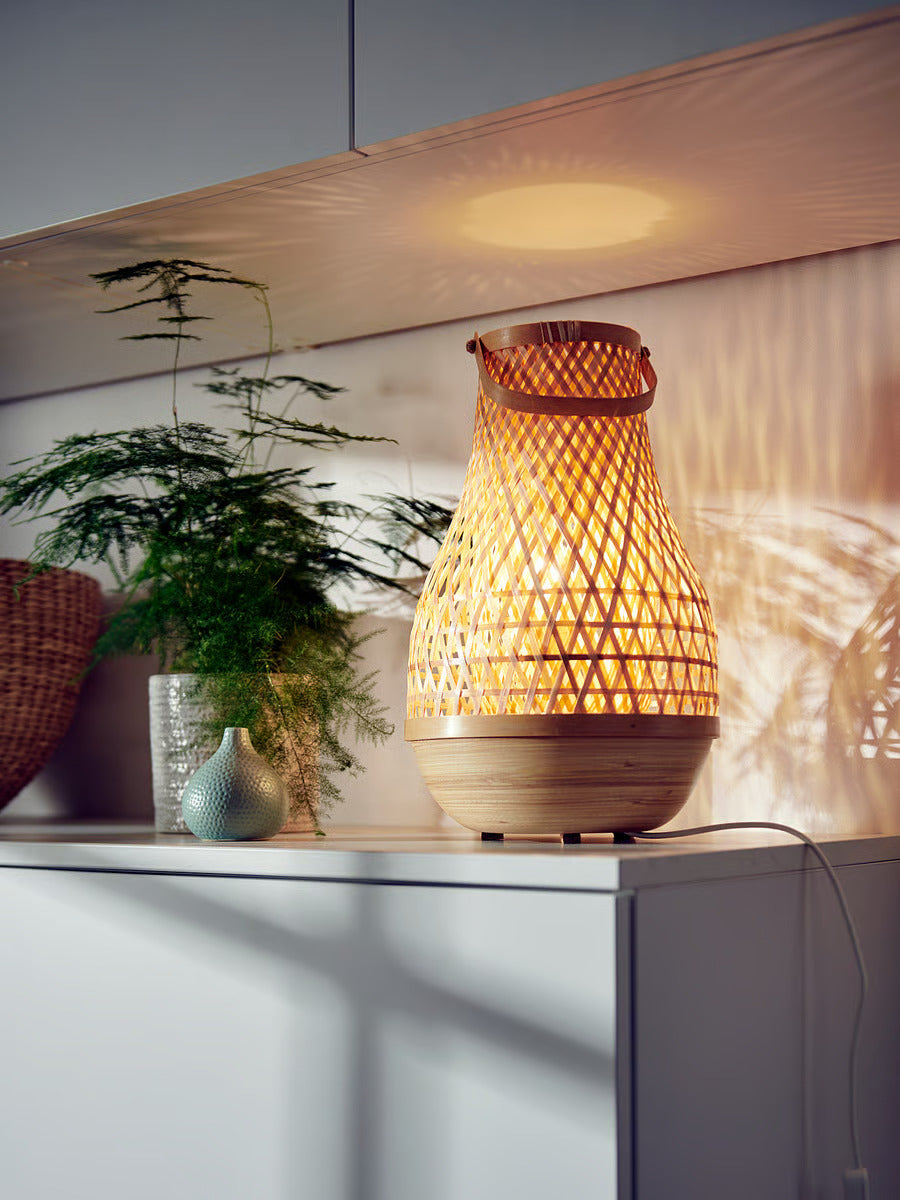 IKEA MISTERHULT Table lamp, bamboo/handmade, 14 "