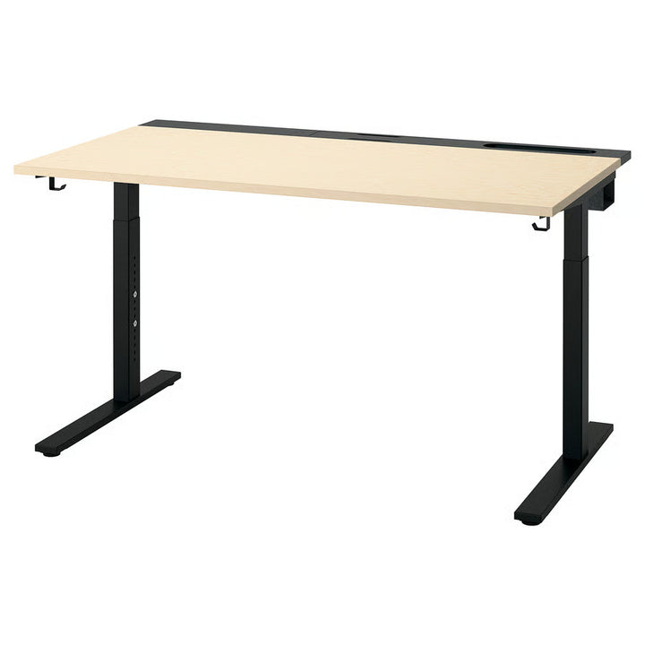 IKEA MITTZON Desk, birch veneer/black, 55 1/8x31 1/2 "