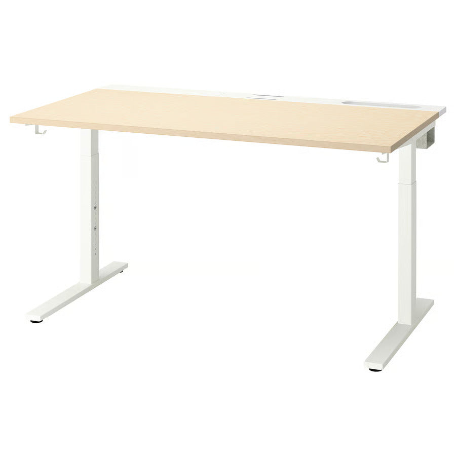 IKEA MITTZON Desk, birch veneer/black, 55 1/8x31 1/2 "