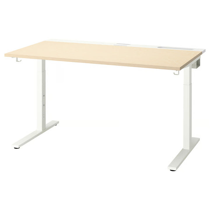 IKEA MITTZON Desk, birch veneer/black, 55 1/8x31 1/2 "