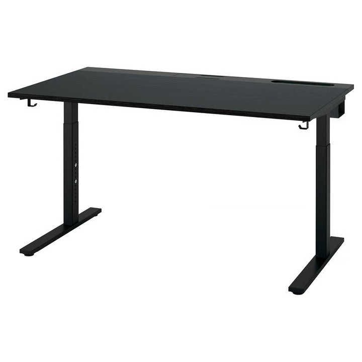 IKEA MITTZON Desk, birch veneer/black, 55 1/8x31 1/2 "