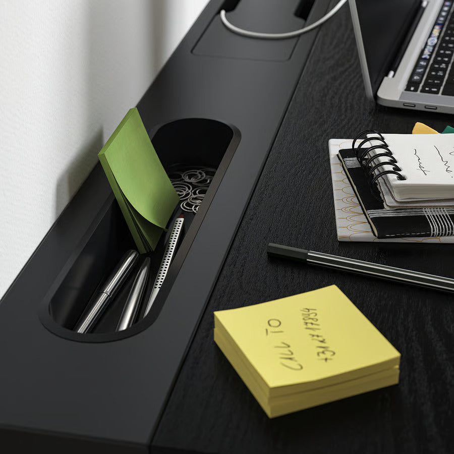 IKEA MITTZON Desk, birch veneer/black, 55 1/8x31 1/2 "