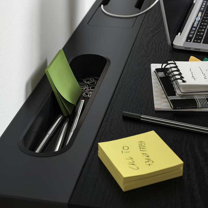 IKEA MITTZON Desk, birch veneer/black, 55 1/8x31 1/2 "