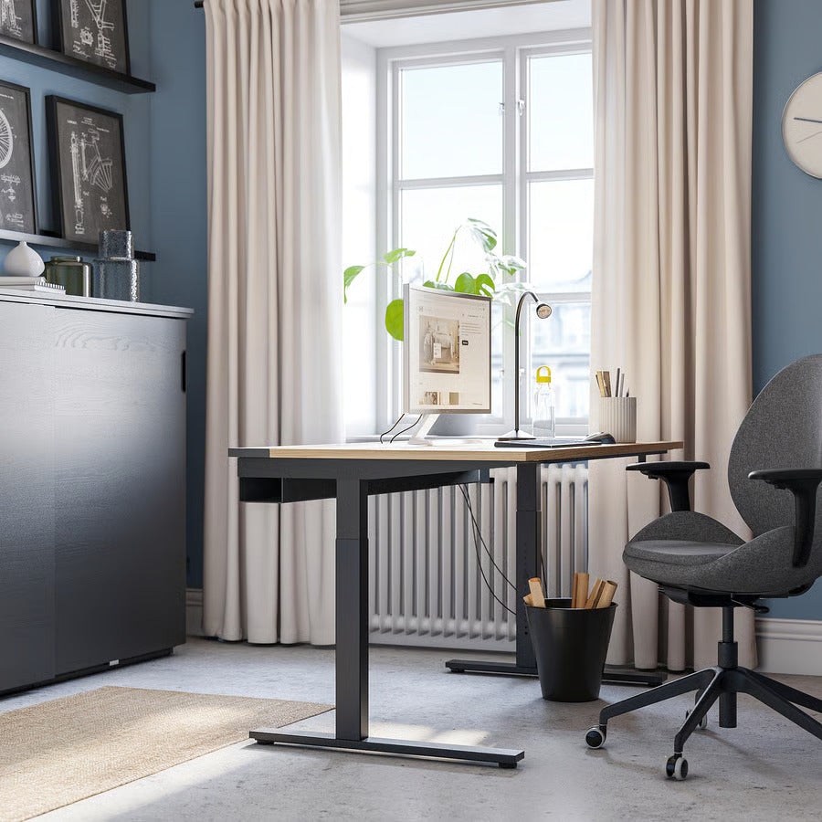IKEA MITTZON Desk, birch veneer, 55 1/8x31 1/2 "
