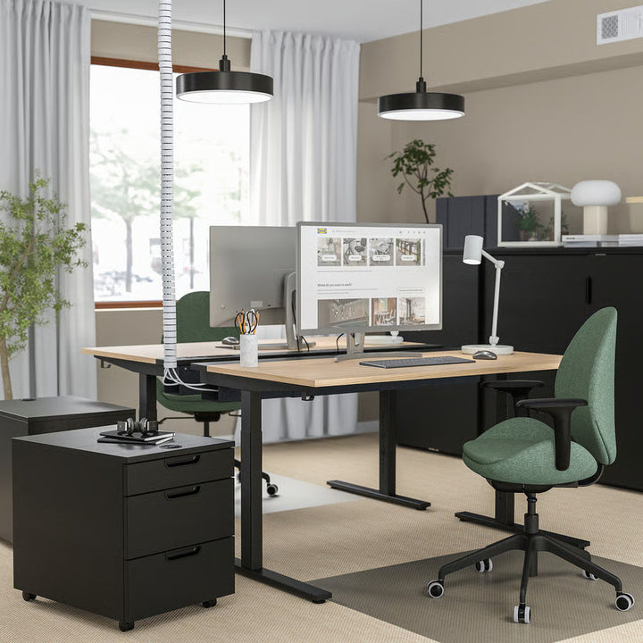 IKEA MITTZON Desk, birch veneer, 55 1/8x31 1/2 "