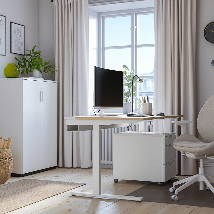 IKEA MITTZON Desk, birch veneer, 55 1/8x31 1/2 "