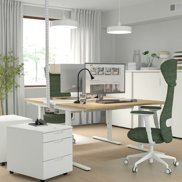 IKEA MITTZON Desk, birch veneer, 55 1/8x31 1/2 "