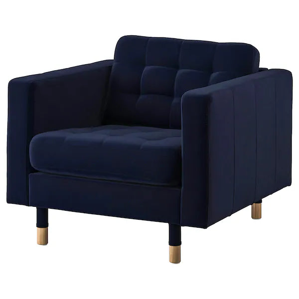 IKEA MORABO Armchair, Djuparp dark blue/wood