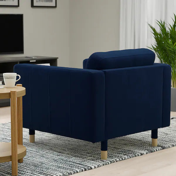 IKEA MORABO Armchair, Djuparp dark blue/wood