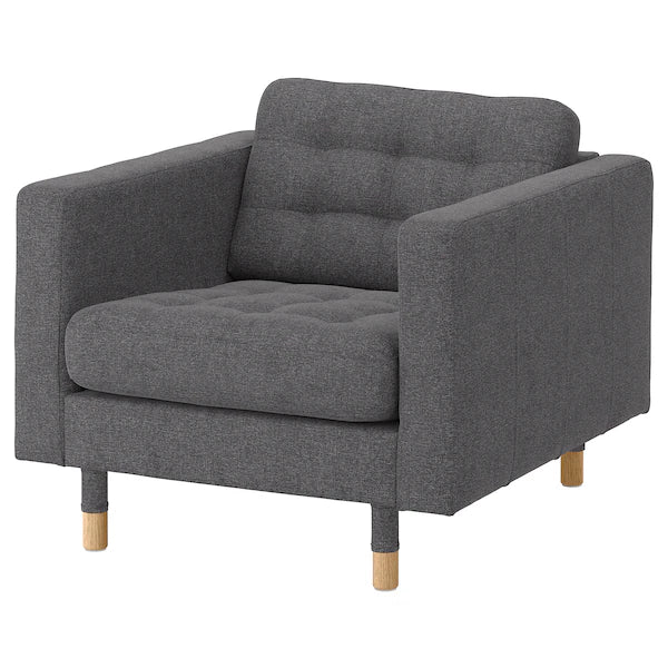 IKEA MORABO Armchair, Gunnared dark gray/wood