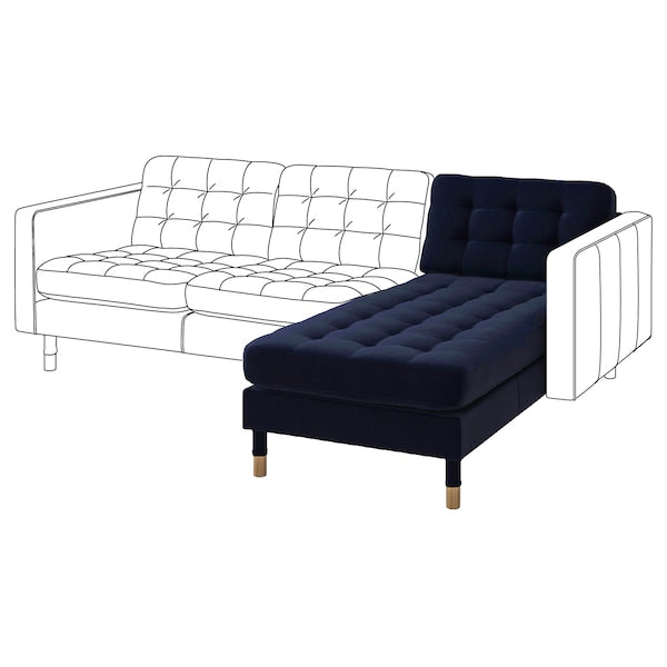 IKEA MORABO Chaise, add-on unit, Djuparp dark blue/wood