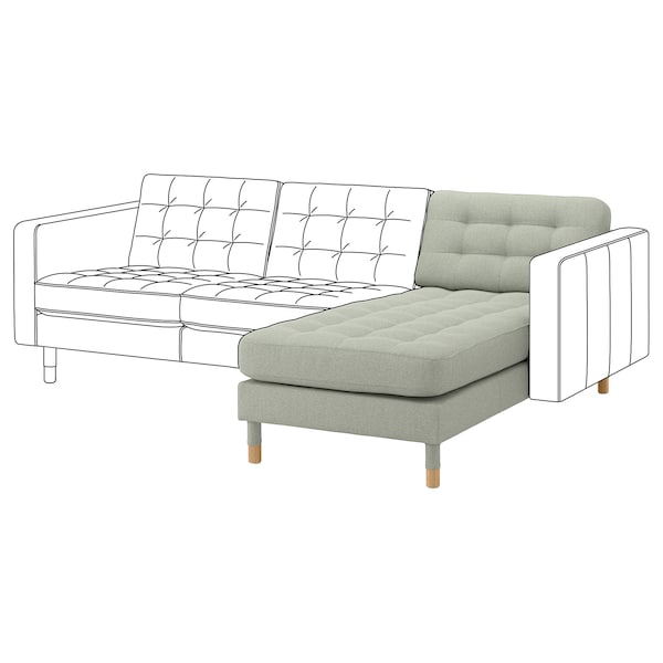 IKEA MORABO Chaise, add-on unit, Gunnared light green/wood