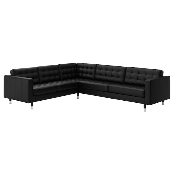 IKEA MORABO Sectional, 5-seat corner, Grann/Bomstad black/metal
