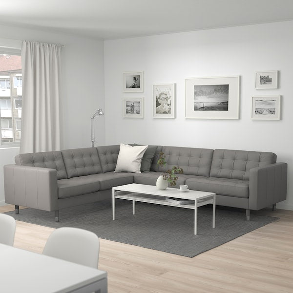 IKEA MORABO Sectional, 5-seat corner, Grann/Bomstad gray-green/metal