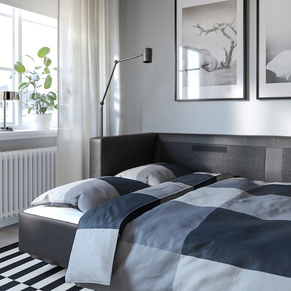 IKEA MORABO Sleeper sofa, Grann/Bomstad black/wood