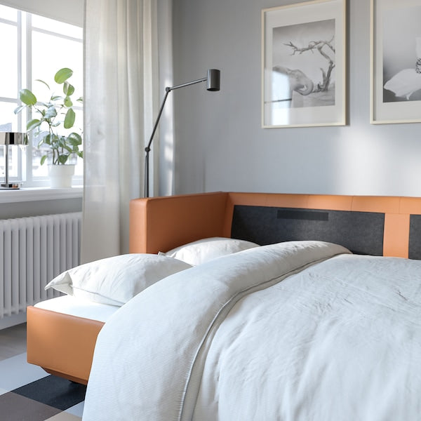 IKEA MORABO Sleeper sofa, Grann/Bomstad golden brown/wood