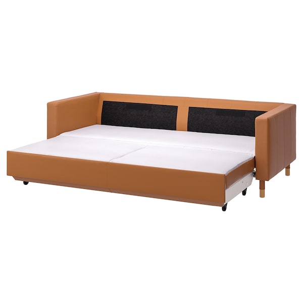 IKEA MORABO Sleeper sofa, Grann/Bomstad golden brown/wood