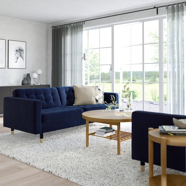 IKEA MORABO Sofa, Djuparp dark blue/wood