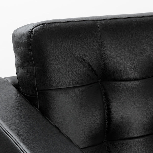 IKEA MORABO Sofa with chaise, Grann/Bomstad black/wood