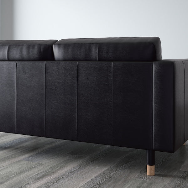 IKEA MORABO Sofa with chaise, Grann/Bomstad black/wood