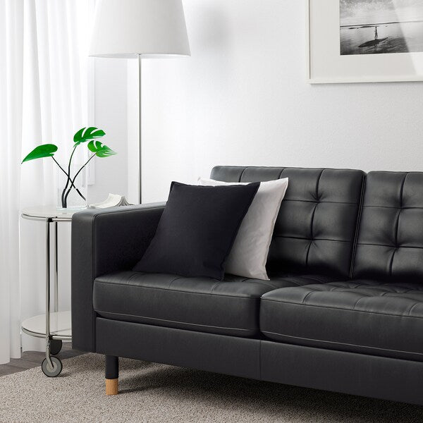 IKEA MORABO Sofa with chaise, Grann/Bomstad black/wood