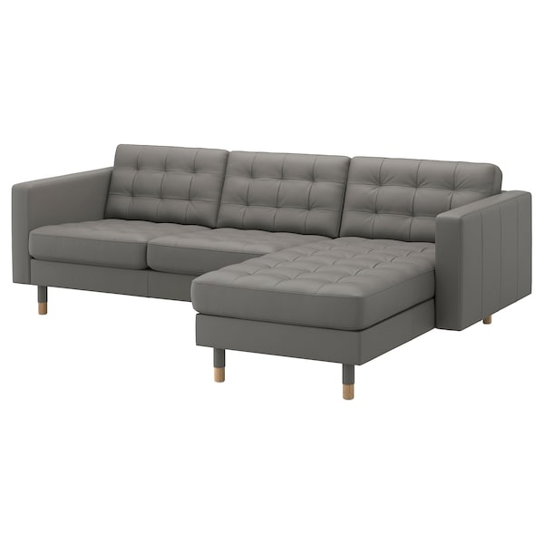 IKEA MORABO Sofa, with chaise/Grann/Bomstad gray-green/wood