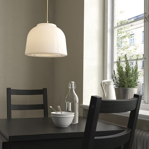 IKEA New MUDDERVERK Pendant lamp, brass/opal glass