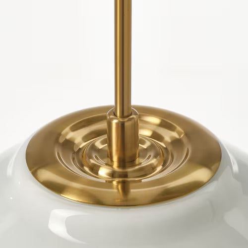 IKEA New MUDDERVERK Pendant lamp, brass/opal glass