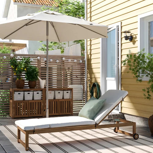 IKEA NÄMMARÖ Chaise, outdoor light brown stained/Frösön/Duvholmen beige