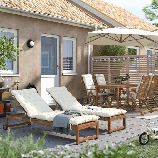 IKEA NÄMMARÖ Chaise, outdoor light brown stained