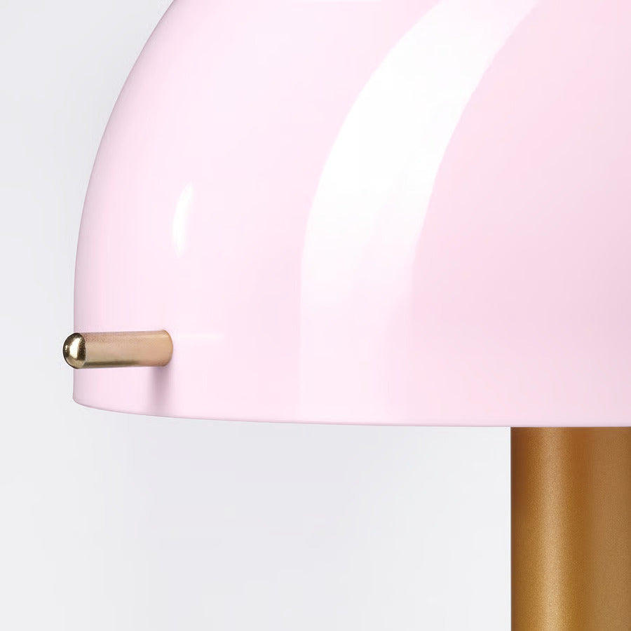 IKEA NÖDMAST LED portable lamp, battery operated, light pink/dark gray-green, 10 ¼ "