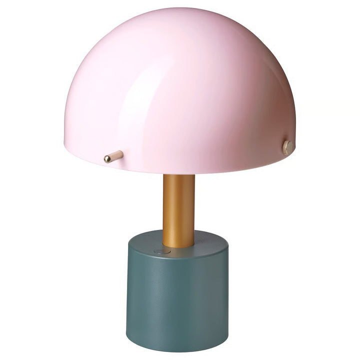 IKEA NÖDMAST LED portable lamp, battery operated, light pink/dark gray-green, 10 ¼ "