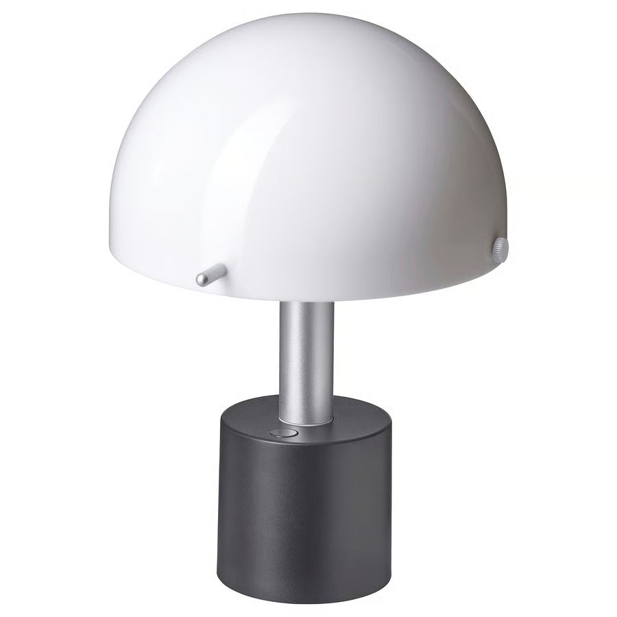 IKEA NÖDMAST LED portable lamp, battery operated, light pink/dark gray-green, 10 ¼ "