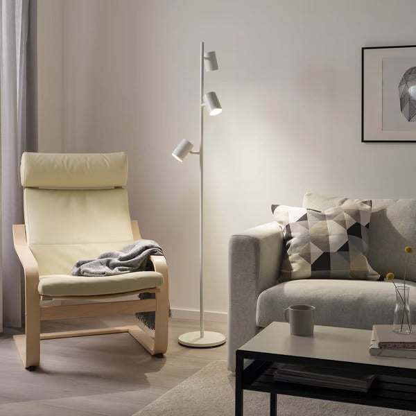 IKEA NYMÅNE Floor lamp with 3-spotlights, white